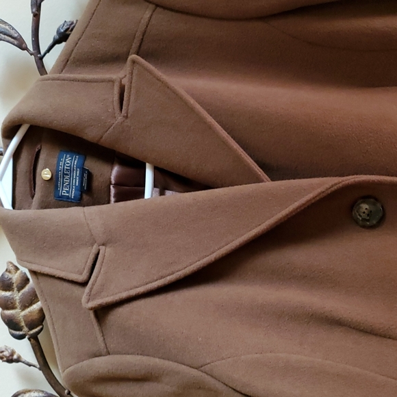 Like New PENDLETON Petite Wool Pea /Walking, Car Coat, Worn Once!, Camel/Tan 16P - Picture 3 of 16